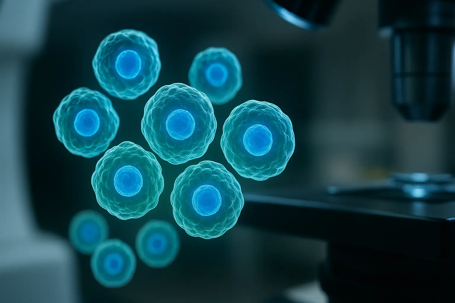 Стволовые клетки под микроскопом